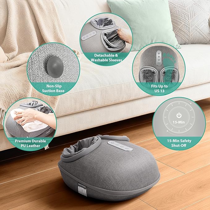 Medcursor Foot Massager Machine with Heat and Massage Gun