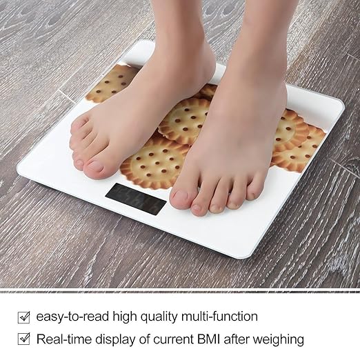 Food Chip Biscuits Scale for Body Weight Digital Bathroom Scale Toughened Glass High Precision Scales for Body Weight with Large LCD Backlight Display Weight Scales