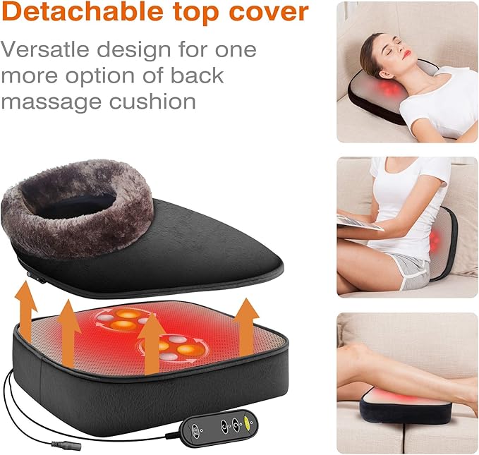 Snailax Shiatsu Air Compression Back Massager Foot Massager Bundle Massage Chair Spot Massage for Neck and Back Vibration Massage Seat Cushion