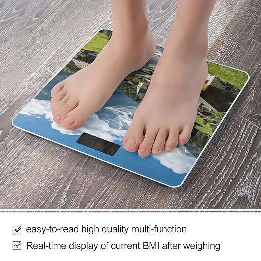 Morzine Smart Scale for Body Weight Digital Bathroom Scale Toughened Glass Weight Scale with Large LCD Backlight Display High Precision Scales Weighing Machine