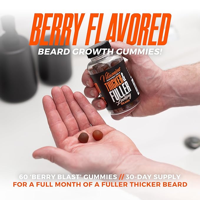 Wild Willies Beard Growth Dual Threat: Serum &amp Gummies for Men - Biotin Caffeine &amp Essential Growth Oil for Fuller Thicker Facial Hair