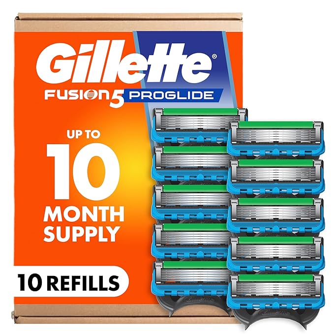 Gillette Fusion5 ProGlide Men's 5-Blade Razor Blade Refills with Precision Trimmer 10 Count