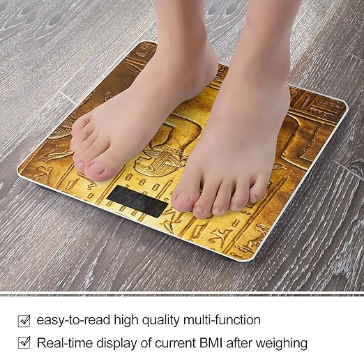 Egypt Hieroglyphics Scale for Body Weight Digital Bathroom Scale Precision Smart Weighing Scales with Clear LED Display Accurate High Precision Scales Weighing Machine
