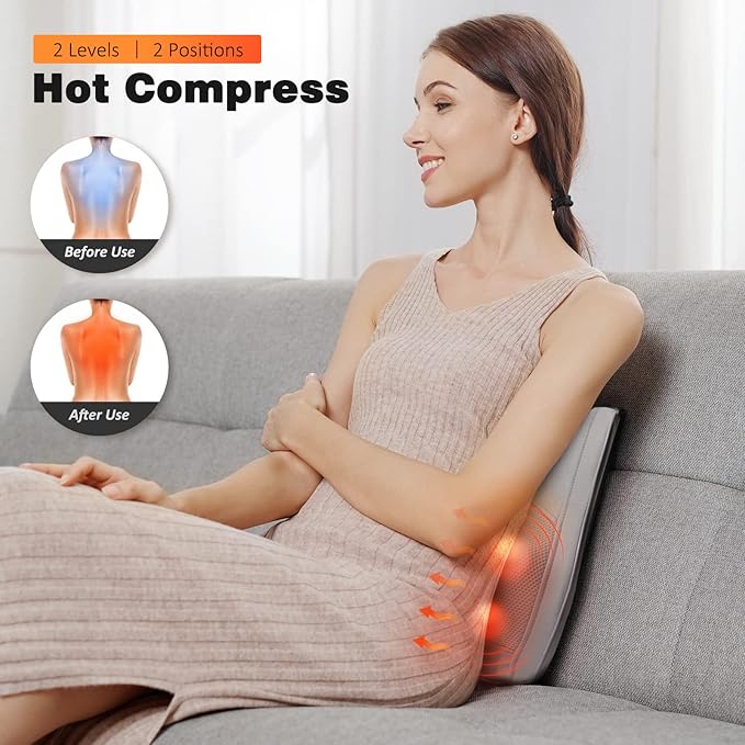 Boriwat Neck and Shoulder Massager with Heat Shiatsu Massage Pillow with 3D Deep Tissue Kneading for Back Legs Foot Body Pain Reliefat Home Office Car for Mom &amp Dad