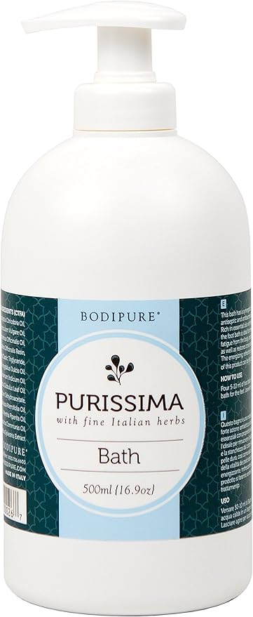 BODIPURE Organic Purissima Body Bath - Rich in Essential Oils and Exotic Herbs - Moisturizing and Restoring Skin Vitality - Made in Italy 16.9 Ounce