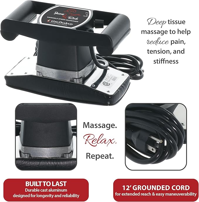 Core Products Jeanie Rub Variable Speed Massager Deep Tissue Back Massager for Pain Relief Body Massager for Shoulder Massage Lumbar Neck Lower Back &amp Cellulite Massage