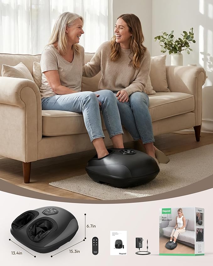 2026 Upgraded Shiatsu Foot Massager with Heat and Compression FSA Eligible HSA Store Eligible Remote Control Foot Massager for Plantar Fasciitis Neuropathy Gifts Men Women