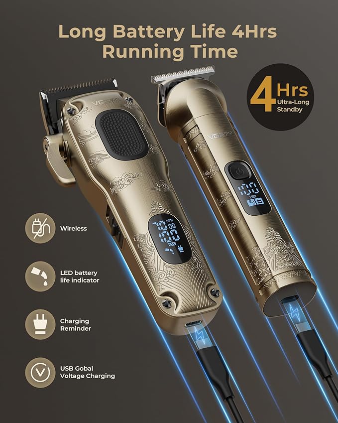 Hair Clippers for Men Professional Cordless Hair Clippers for Hair Cutting Mens Clippers and Trimmers Set Electric Hair Trimmer for Men with Package Case