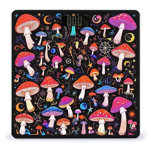 Men's Fashion Automatic Switch Digital Bathroom Weighing Scale Smart Scale Goth Sun Moon Star Magic Hippie Trippy Mushroom