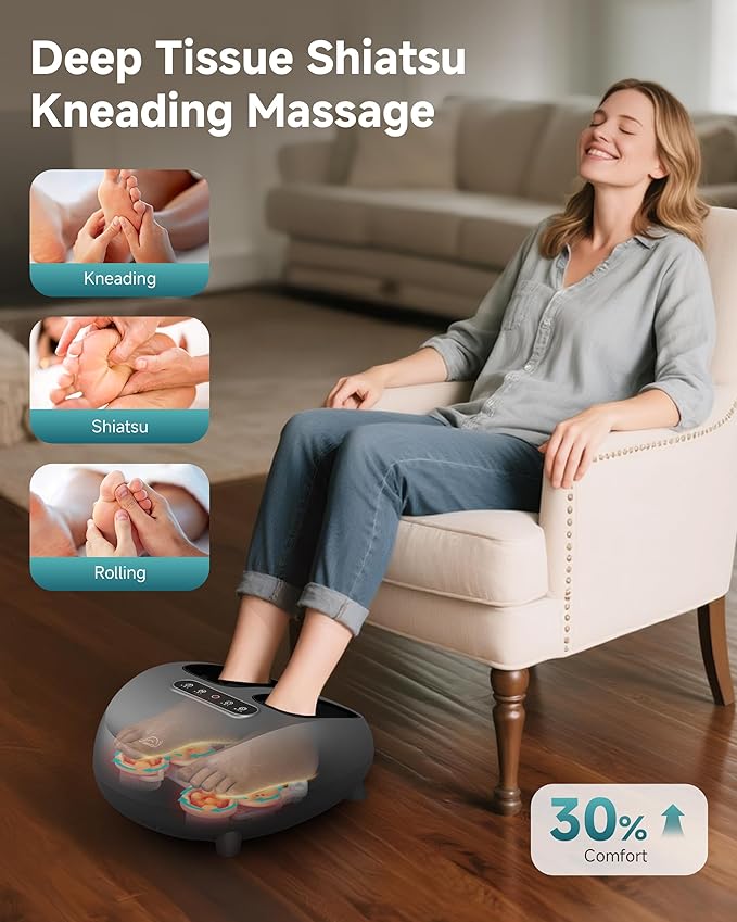 Snailax Larger Size 14 Foot Massager with Heat CompressionRolling Shiatsu Feet Massager for Plantar Fasciitis NeuropathyRemote Control Foot Warmer Under Desk Office Home Use Gifts for Men Women