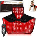Wearable Red Light Therapy Wrap 3.0 for Neck and Shoulder – 660nm and 850nm LED Infrared Heating Pad with 288 LEDs Deep Warming Muscle Comfort Adjustable Timing Relaxing Neck Device for Home Use
