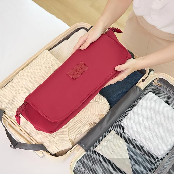BAREFOOT CARIBOU Hair Tools Travel Bag and Heat Resistant Mat for Flat Irons Straighteners Curling Iron and Haircare Accessories 2-in-1 design with Interior Pockets Portable Organizer