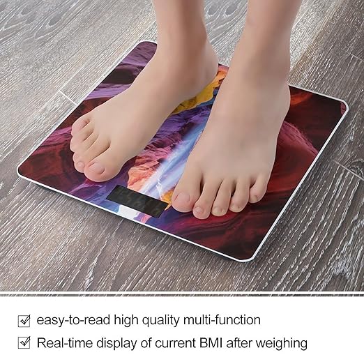 Colored Canyon Scale for Body Weight Sturdy Tempered Glass Weighing Scales with LCD Display Accurate Digital Bathroom Scale Convenient Body Fat Smart Scales Easy Read