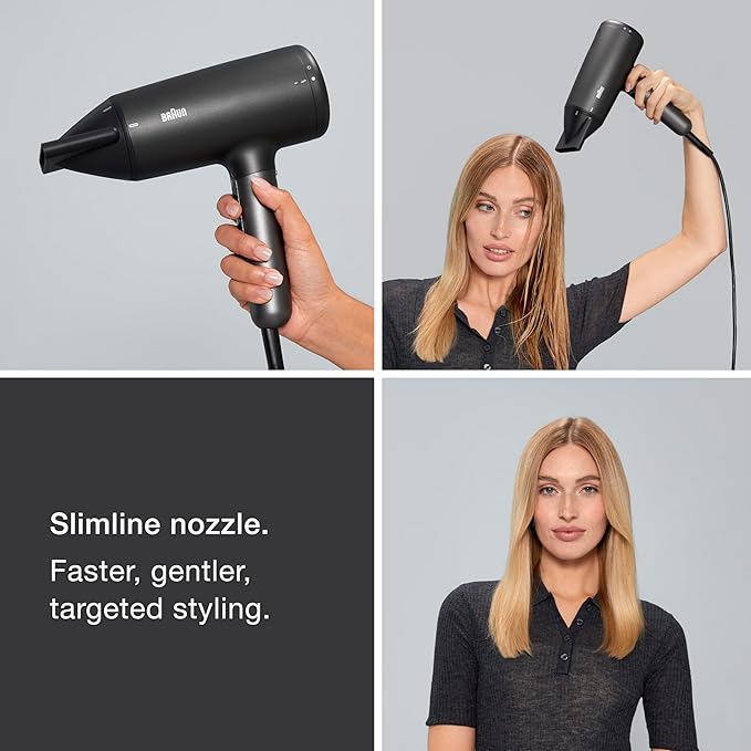 Braun Hair Dryer with Diffuser Blow Dryer with Super-Ionic Technology Reduces Static and Frizz for Smooth Shiny Healthy Looking Hair