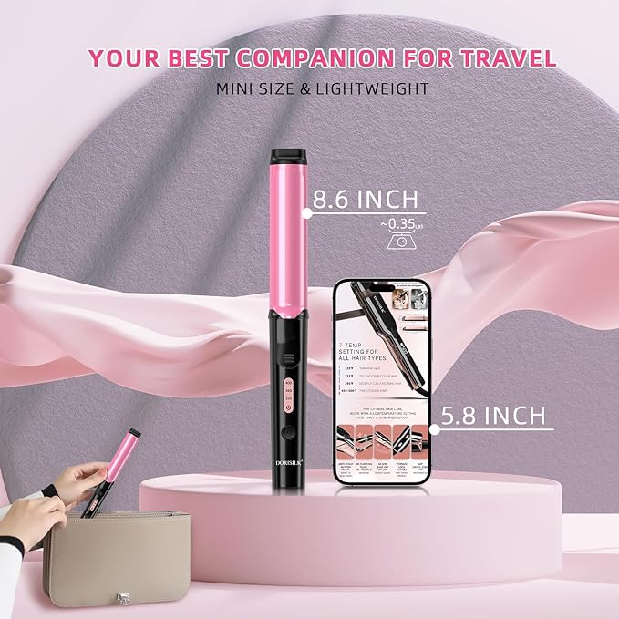 DORISILK Small Barrel Curling Iron for Short and Medium Hair1 Inch Mini Curling Iron Travel SizeDual Voltage Curling Iron for European and International VoltageEeramic Curling Wand