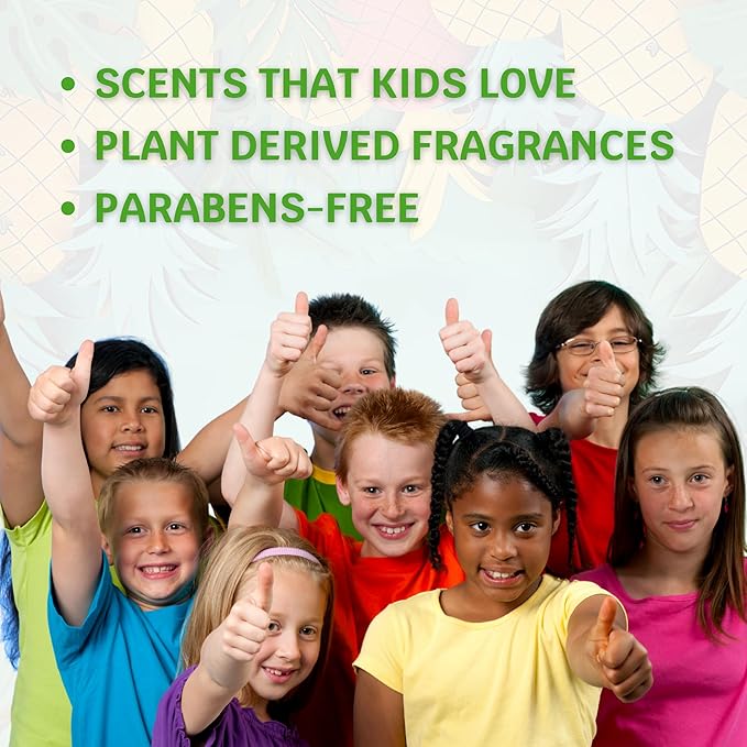 Kids Body Wash – Plant Based Gentle Moisturizer with Shea Butter – Safe for Sensitive Skin – Pineapple Patch – 3 Pack (8 oz Each)
