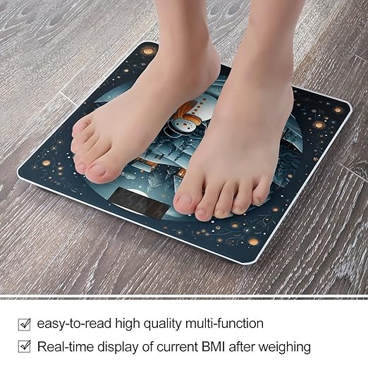 Christmas Santa Penguin Digital Bathroom Scale for Body Weight Weighing Scale with Backlit LCD Display High Precision Measurements &amp Measures Weight Up to 180kg