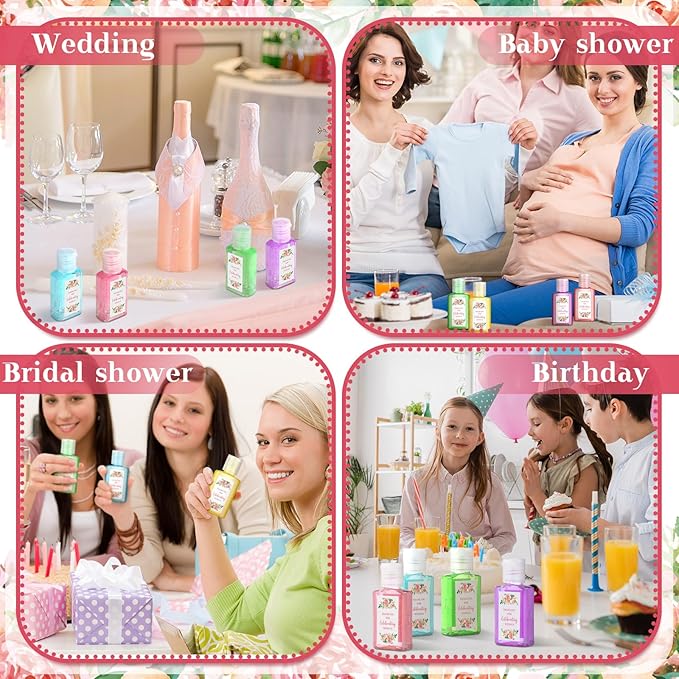 Gejoy 48 Pack Mini Hand Sanitizer Bulk Wedding Party Favors for Guests Hand Sanitizer Travel Size Thank You Hand Soap Gifts for Wedding Personalized Bridal Baby Shower Party Supplies