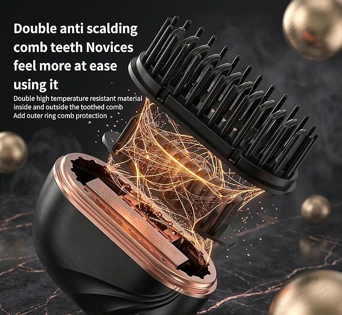 Portable Cordless Hair Straightener Brush Mini Wireless Hair Straightening Comb with Rechargeable Battery Anti-Scald Travel Heated Brush for Women Quick Heating Hair Care Styling Tool