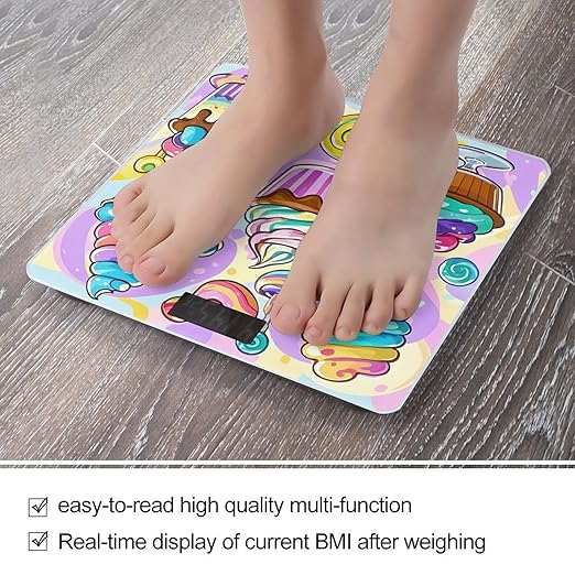 Cute Food Bathroom Scale for Body Weight Bathroom Weighing Scales with Back Lit LED Display Sturdy Tempered Glass Body Weight Bathroom Scale 400lb Weighing