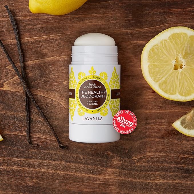Lavanila Vanilla Lemon Deodorant for Women 2-Pack (2 Oz Each) - Natural Aluminum Free Solid Stick Deodorant Made In USA Vegan