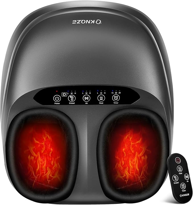 Shiatsu Foot Massager Machine with Heat &amp Remote 2026 Upgraded Deep Kneading Feet Massager for Plantar Fasciitis &amp Neuropathy 3 Heat Levels Multi-Mode Massage Auto-Off Timers Gifts for Wo