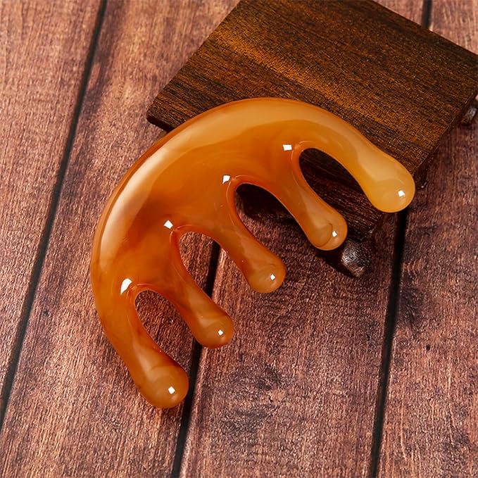 树脂大五齿 Scalp Massage Comb for Women Men按摩梳子经络梳五爪头部刮痧舒筋器拔经棒工具 HomeOffice Body Electric Massagers