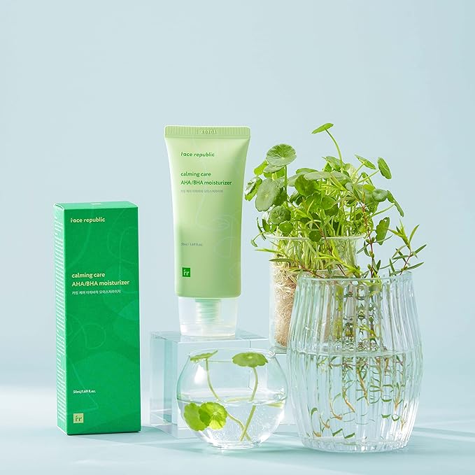 Face Republic Soothe &amp Protect - Calming Care AHA/BHA Moisturizer + Purity Sun Essence | SPF 50+ Broad Spectrum UV Sunscreen | Vegan Korean Skin care