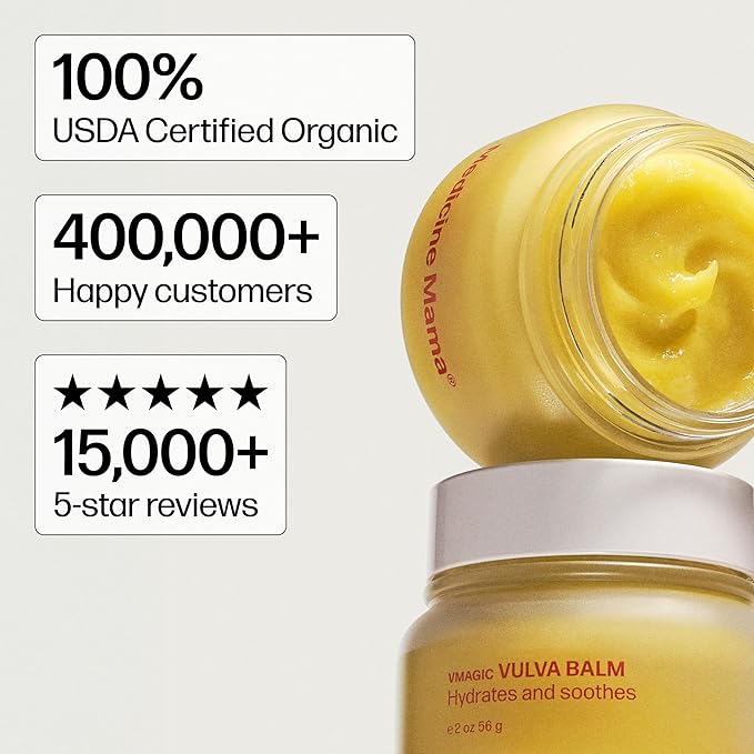 VMAGIC by Medicine Mama Organic Vulva Balm – Intimate Skin Care Menopause Support – Relieves Feminine Dryness Itching &amp Irritation – Hormone Free Vaginal Moisturizer for Women – 6 Pack 2 oz Ea