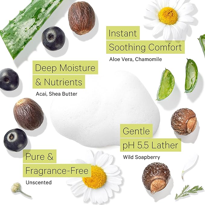 Tree to Tub Unscented Body Wash for Sensitive Skin and Dry Skin &amp Sensitive Skin Face Wash for Dry Skin - Moisturizing pH Balanced Fragrance Free Body Wash &amp Gentle Face Cleanser for Women &am