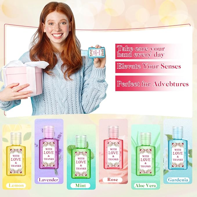 Gejoy 48 Pack Wedding Mini Hand Sanitizer Bulk Bridal Shower Hand Sanitizer for Guests Personalized Travel Size Thank You Gifts for Wedding Bridal Baby Shower Party Favors