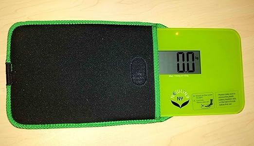 NewlineNY Step-on Super Mini Smallest Travel Bathroom Scale with Protection Sleeve: SBB0638SM-GN Green + Case Cover