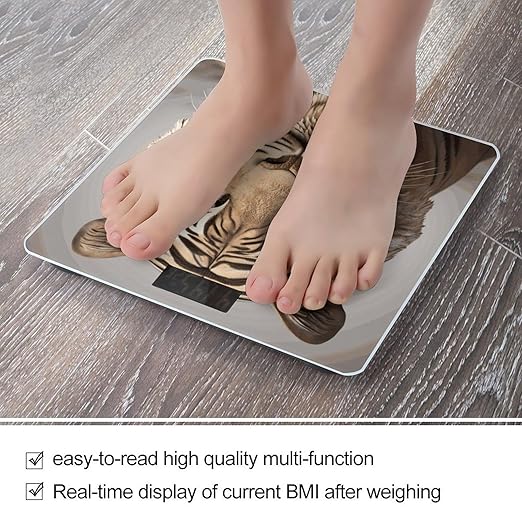 3D Tiger Head Smart Scale for Body Weight Accurate Bathroom Scale with LED Display Digital Weight Scales Weighing Machine High Precision Scales for Bath Home