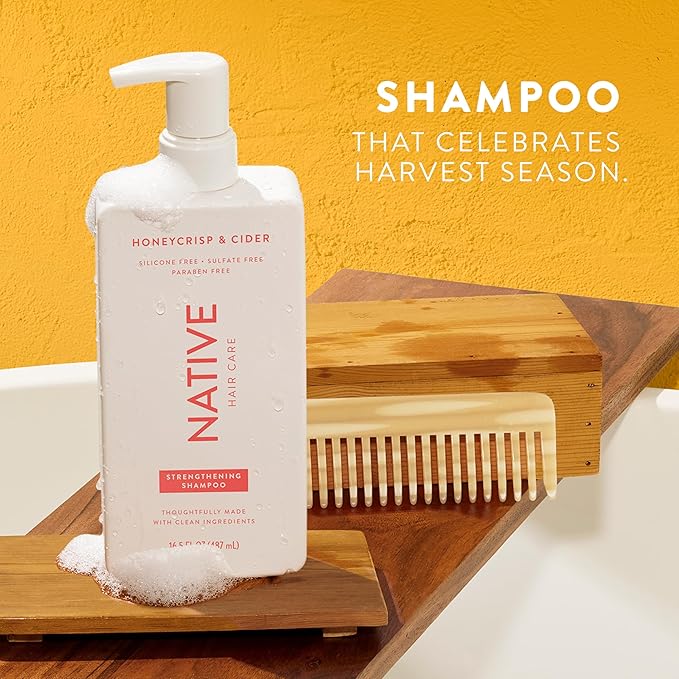 Native Shampoo &amp Conditioner Body Wash - Honey Crisp &amp Cider - Naturally Derived Ingredients Sulfate-Free Paraben-Free Strengthening Hair Care | Fall Seasonal Bundle (51 fl oz Total) - 3 P