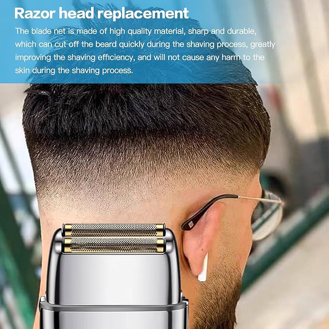 2-Pack Replacement Foil and Cutters Compatible for BaBylisPRO Double Foil Shaver Replacement Foil Compatible for BaBylisPRO FXFS2 Shaver - Silver