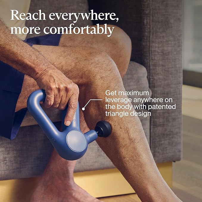 TheraGun Therabody Relief Handheld Percussion Massage Gun - Easy-to-Use Comfortable &amp Light Personal Massager for Every Day Pain Relief Massage Therapy in Neck Back Leg Shoulder and Body (Navy
