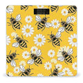 Bee Daisy Pattern Bathroom Scale for Body Weight LCD Display Digital Bathroom Scale Tempered Glass Bathroom Weight Scales Fashion Smart Scales for Home Bedroom 400 Lb