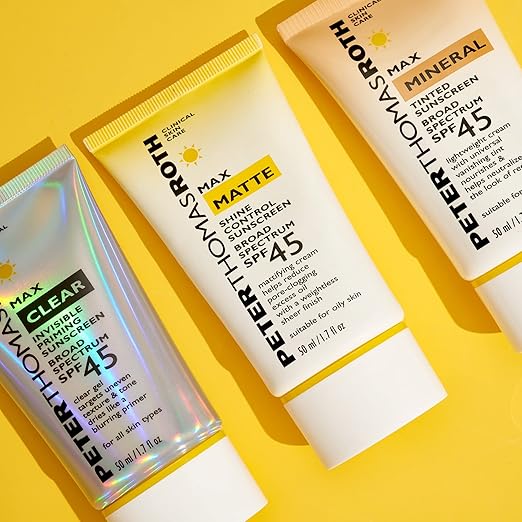 Peter Thomas Roth | Max Clear Invisible Priming Sunscreen Broad Spectrum SPF 45 | Makeup Primer with SPF Water-Resistant Sunscreen Gel with Silky Finish 1.7 fl. oz.