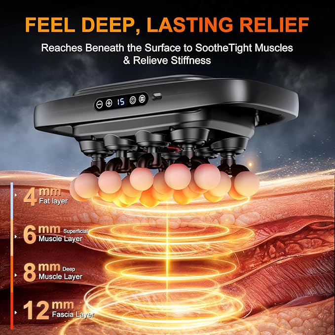 Deep Tissue Massager Gun for Back Shoulder and Neck Pain Relief Powerful Shoulders Back Massager Legs Foot Massager &amp Full Body Muscle Recovery with 20 Massage Heads 3 Modes &amp 30 Speed