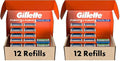 Gillette Fusion5 Men's Razor Blade Refills 10 Count + Fusion5 ProGlide Razor Blade Refills-2 Count (Pack of 2)