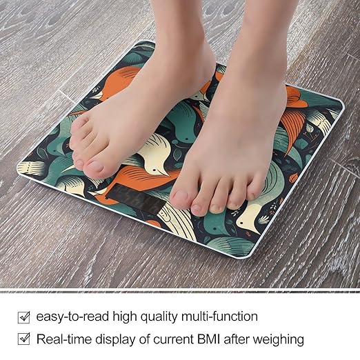 Flock of Birds Scale for Body Weight Anti-Slip Sturdy Tempered Glass Weighing Machine Highly Digital Accurate Bright LCD Bathroom Scale for Household Gift