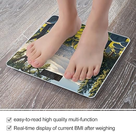 Cemetery Outside The City Scale for Body Weight Highly Accurate Digital Bathroom Body Scale Digital Bathroom Scales for People Anti-Slip Large LCD Display Smart Scales