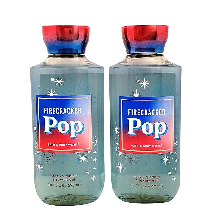 Bath &amp Body Works Shower Gel Gift Set 10oz Each Pack of 2 (Firecracker Pop) 10.00 Ounce (Pack of 2)
