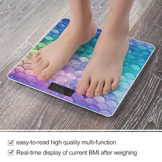 Dreamy Gradient Mermaid Scales Scale for Body Weight Smart Scales Digital Bathroom Scale High Precision Weighing Scales with Large Display Weighing Machine for People