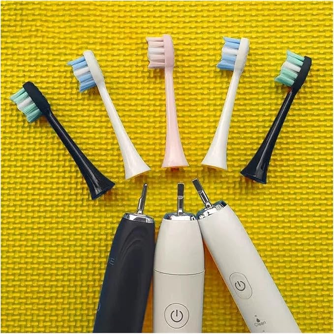 16pcs Replacement Toothbrush HeadsCompatible for B002DC/B009DC/B001/B004/B005/B006(16pcs Black)