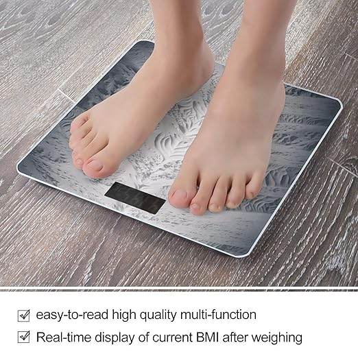 White and Gray Scale for Body Weight Anti-Slip Digital Bathroom Scale Sturdy Toughened Glass Weighing Scales High Precision Safe Rounded Corners Smart Scales