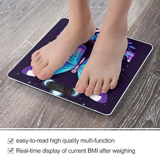 Smart Scale for Body Weight Automatic Switch Digital Bathroom Weighing Scale Magic Moon Moth Mystical Goth Astrology Art