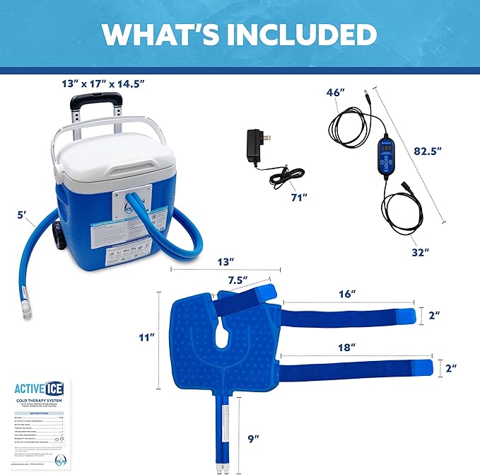 Polar Active Ice 3.0 Cold Therapy Ice Machine System with Programmable Timer Knee and Joint Compression Pad Lightweight 16 Quart Cooler Quiet Pump Strong Cryotherapy Pain Relief Treatment