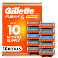 Gillette Fusion5 Power 5-Blade Razor Blade Refills for Men with Precision Trimmer 10 Count
