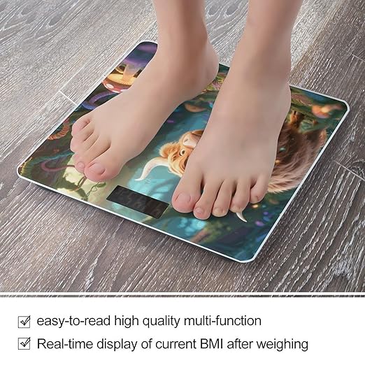 Cute Highland Cow Weight Scale Cute Bathroom Scale for Body Highly Accurate Digital Weighing Machine for People Compact LCD Display Scales with Sturdy Toughened Glass Scales